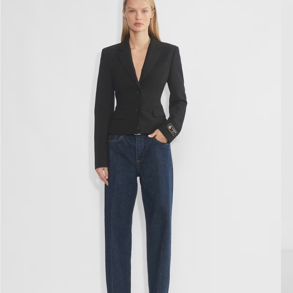 NWT Denim Forum 90’s Marlo Hi-Rise Baggy Jean 28W Midnight Bleu